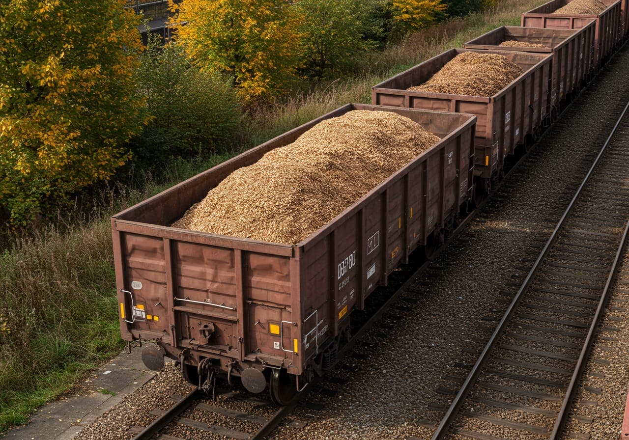 Zrębka energetyczna P45 — wagonem kolejowym, 50t — Zrębka