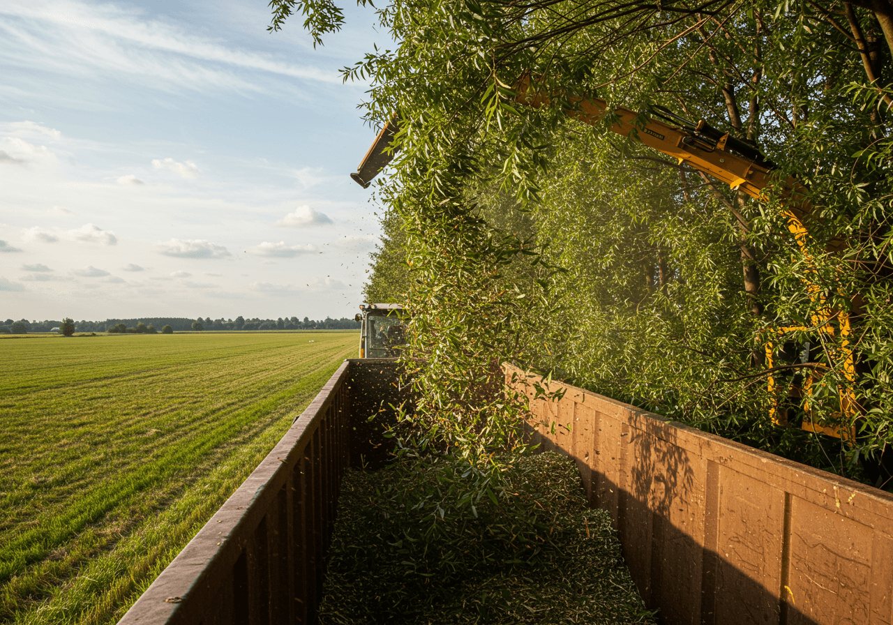 Zrębka z wierzby energetycznej — surowiec OZE — Zrębka